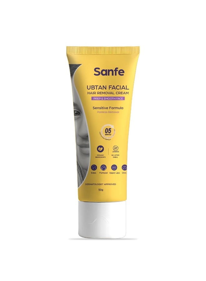 Sanfe ubtan facial hair removal cream | facial hair removal cream for women | safe for sensitive skin | gentle & soothing for delicate face areas | effective face hair removal for women. - Image 1
